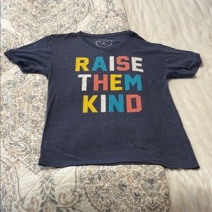 Women's Tee in Dark Blue with Multicolor Graphic